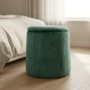 Pouf Verde Esmeralda de Veludo com padrão e arrumação
