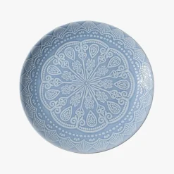 Prato Raso Mandalas Azul - conj. 4