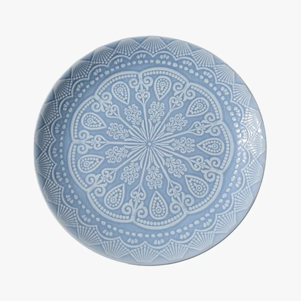 Prato Raso Mandalas Azul - conj. 4