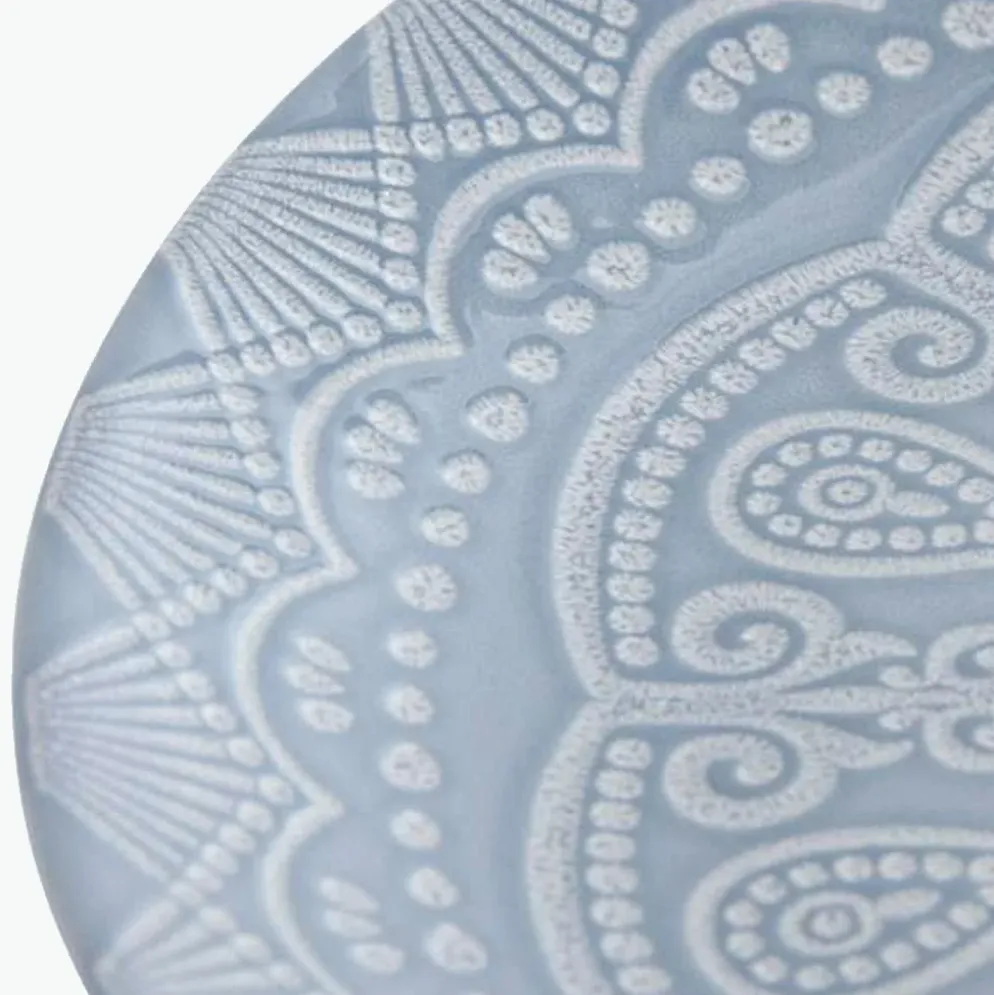 Prato Raso Mandalas Azul - conj. 4