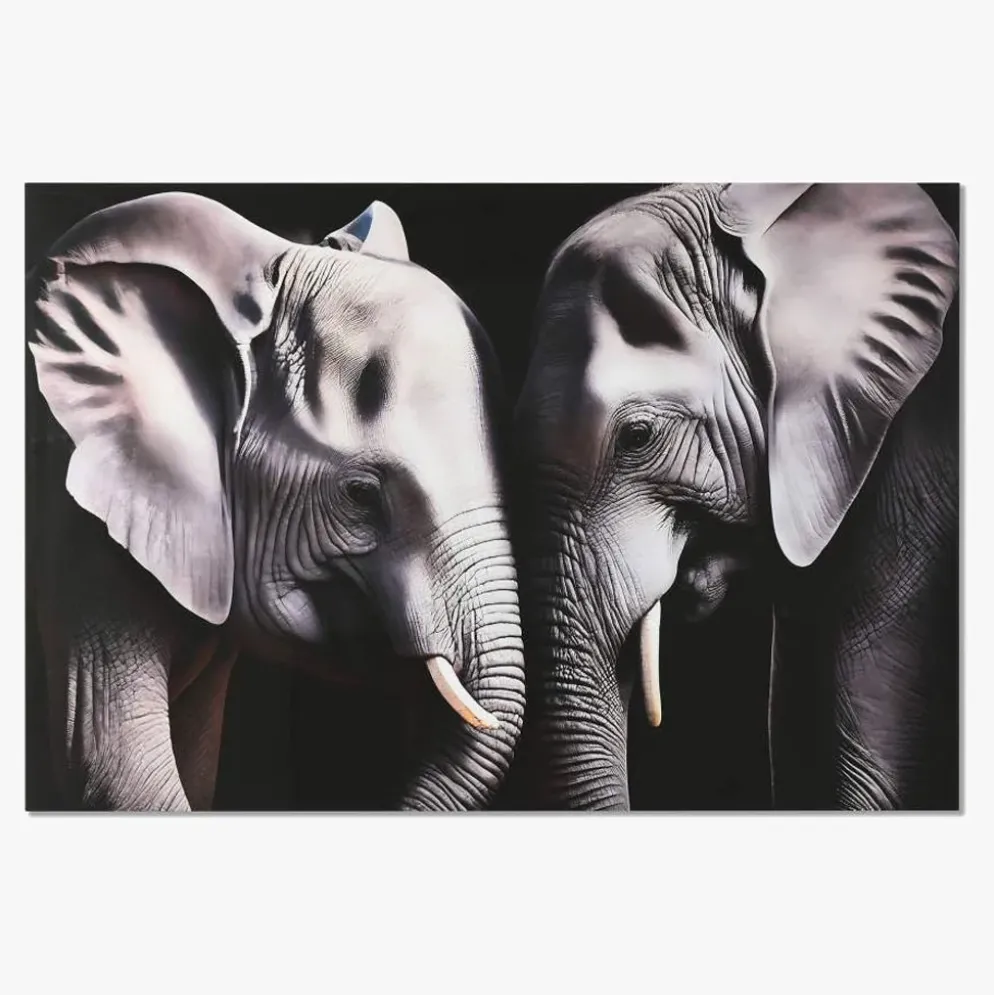 Quadro de Vidro Elefantes