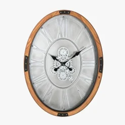 Relógio Oval em Pinho