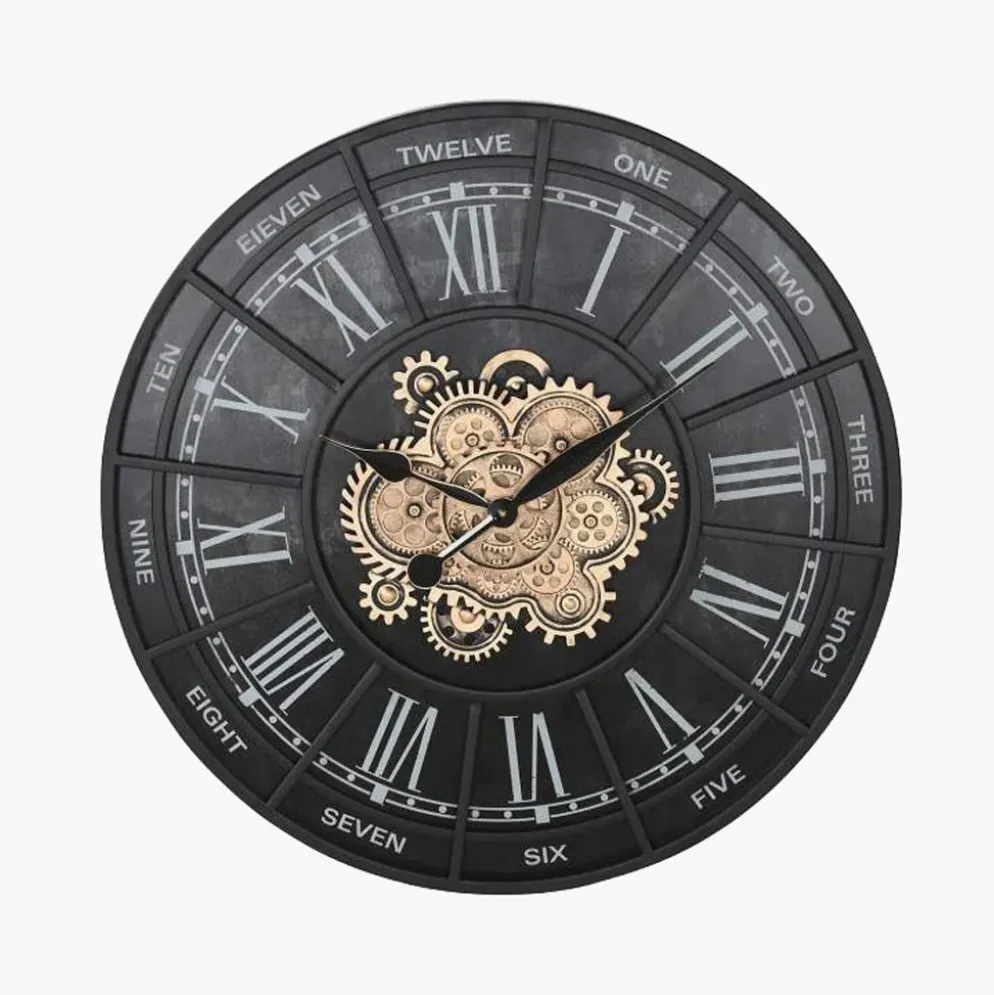 Relógio Preto e Dourado