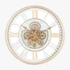 Relógio Romano Branco e Dourado 61x10x61