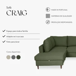 Sofá Cama CHL à Esquerda e Pufe à Direita