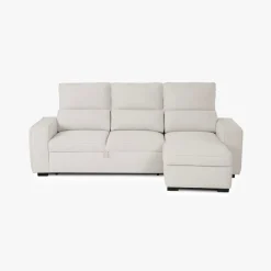 Sofá Cama com Chaise Longue Reversível e Encosto Reclinável