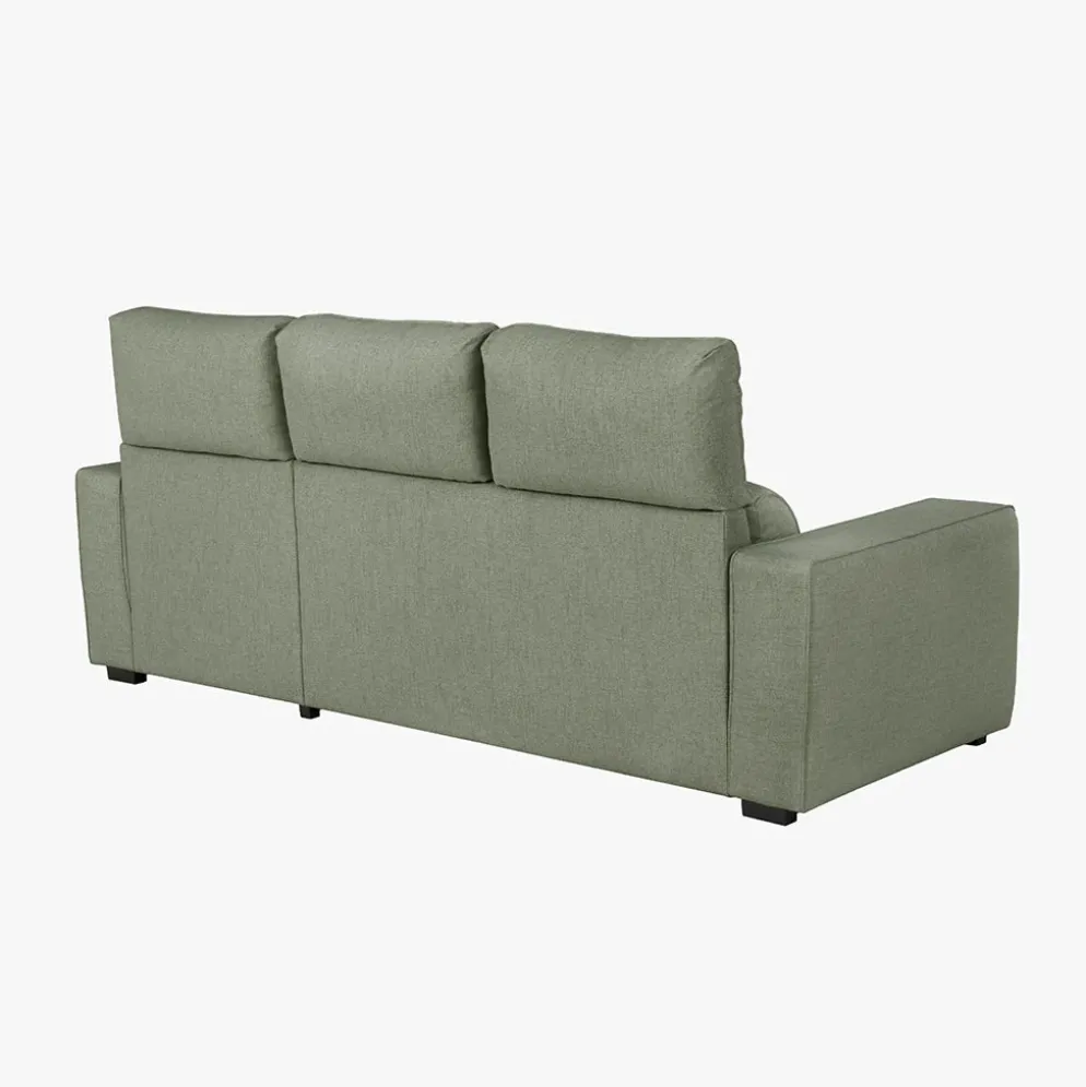 Sofá Cama com Chaise Longue Reversível e Encosto Reclinável