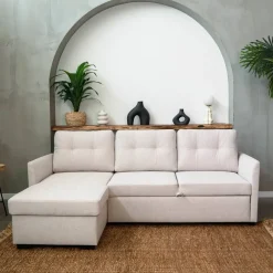 Sofá-cama com chaise longue reversível