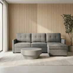 Sofá-cama com chaise longue reversível
