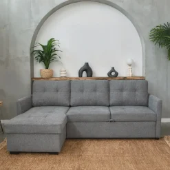 Sofá-cama com chaise longue reversível