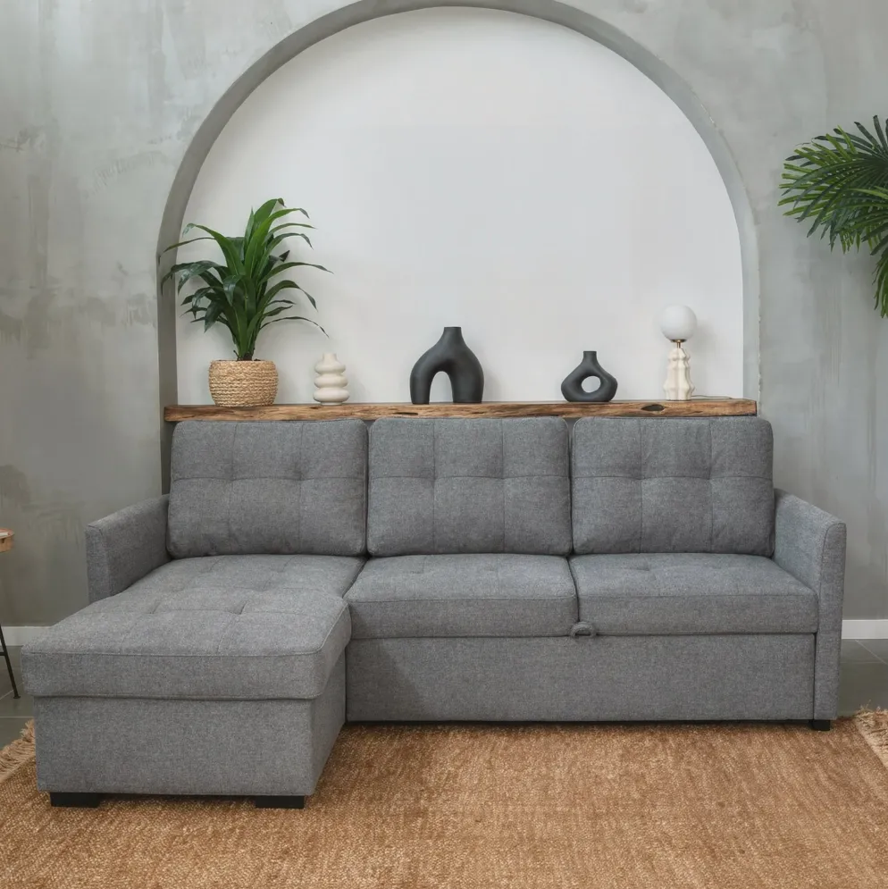 Sofá-cama com chaise longue reversível
