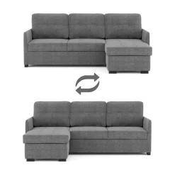 Sofá-cama com chaise longue reversível