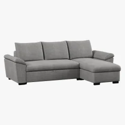 Sofá-cama com chaise longue reversível e arrumação