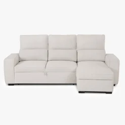Sofá Cama com Chaise Longue Reversível e Encosto Reclinável