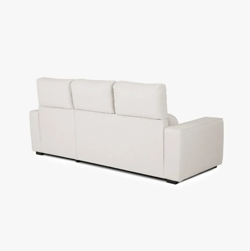 Sofá Cama com Chaise Longue Reversível e Encosto Reclinável