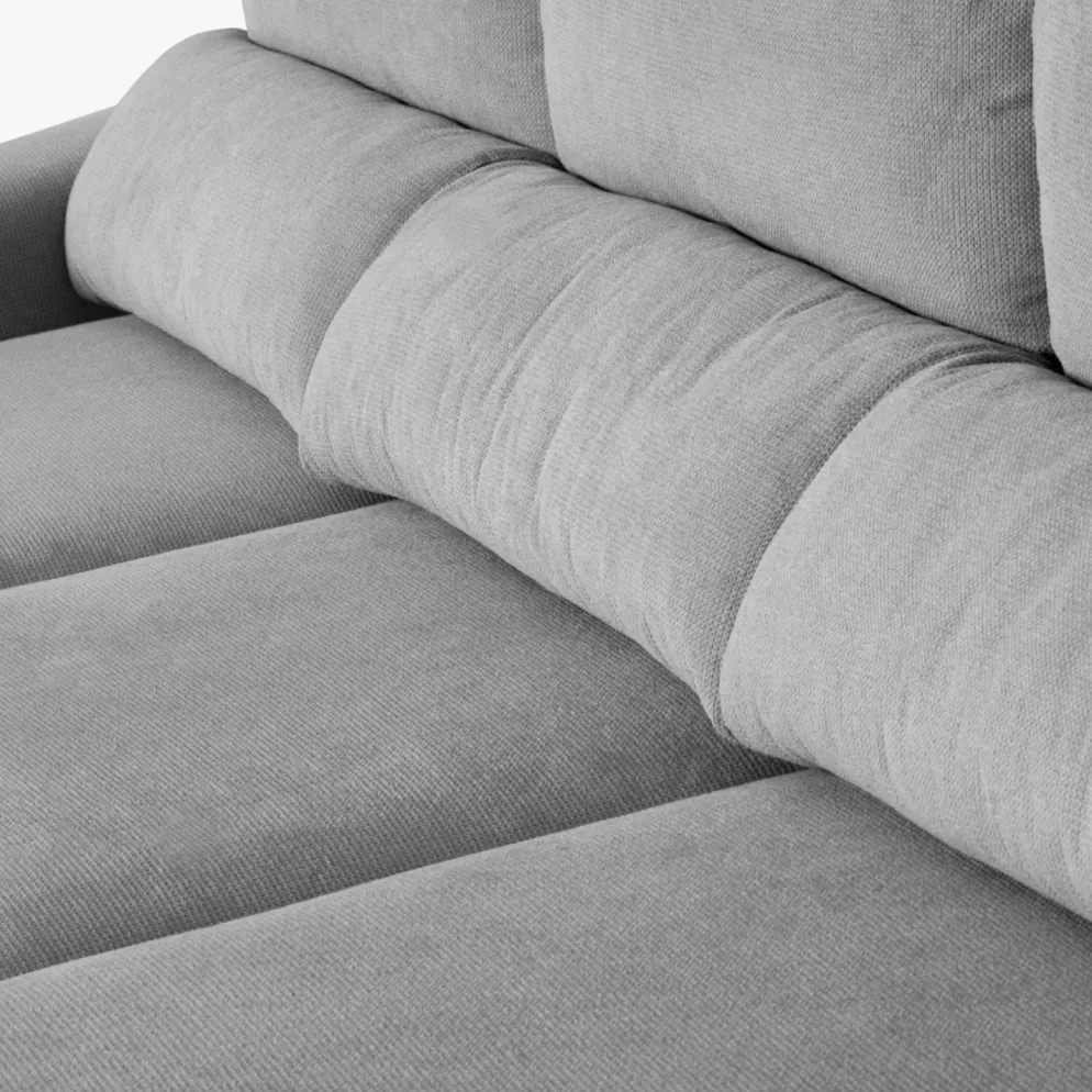 Sofá Cama com Chaise Longue Reversível, Assentos Deslizantes e Encosto Reclinável