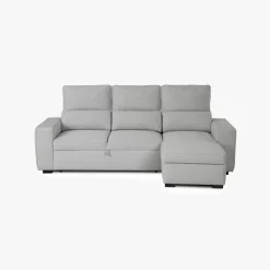 Sofá Cama com Chaise Longue Reversível e Encosto Reclinável