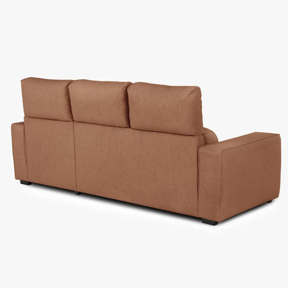 Sofá Cama com Chaise Longue Reversível e Encosto Reclinável