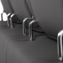 Sofá cama com chaise longue reversível, cabeceiras ajustáveis e dois pufes