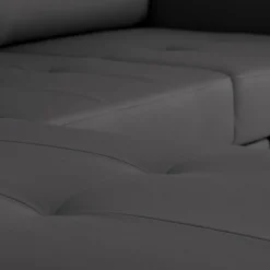 Sofá cama com chaise longue reversível, cabeceiras ajustáveis e dois pufes