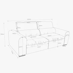 Sofá Cama 2 Lugares Cabeceira Ajustável