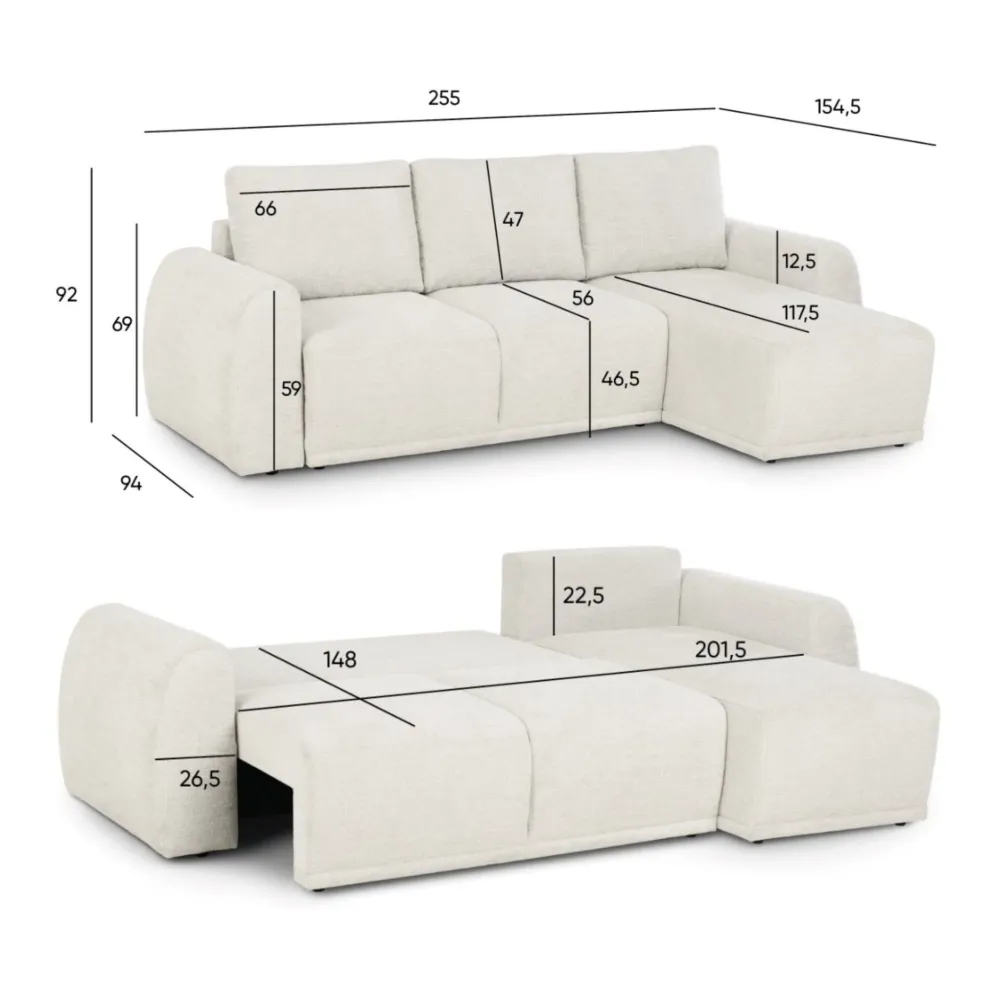 Sofá Cama 3 Lugares com CHL Reversivel