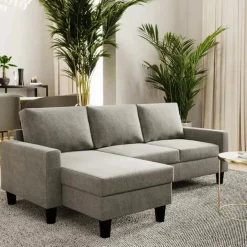 Sofá compacto com chaise longue reversível