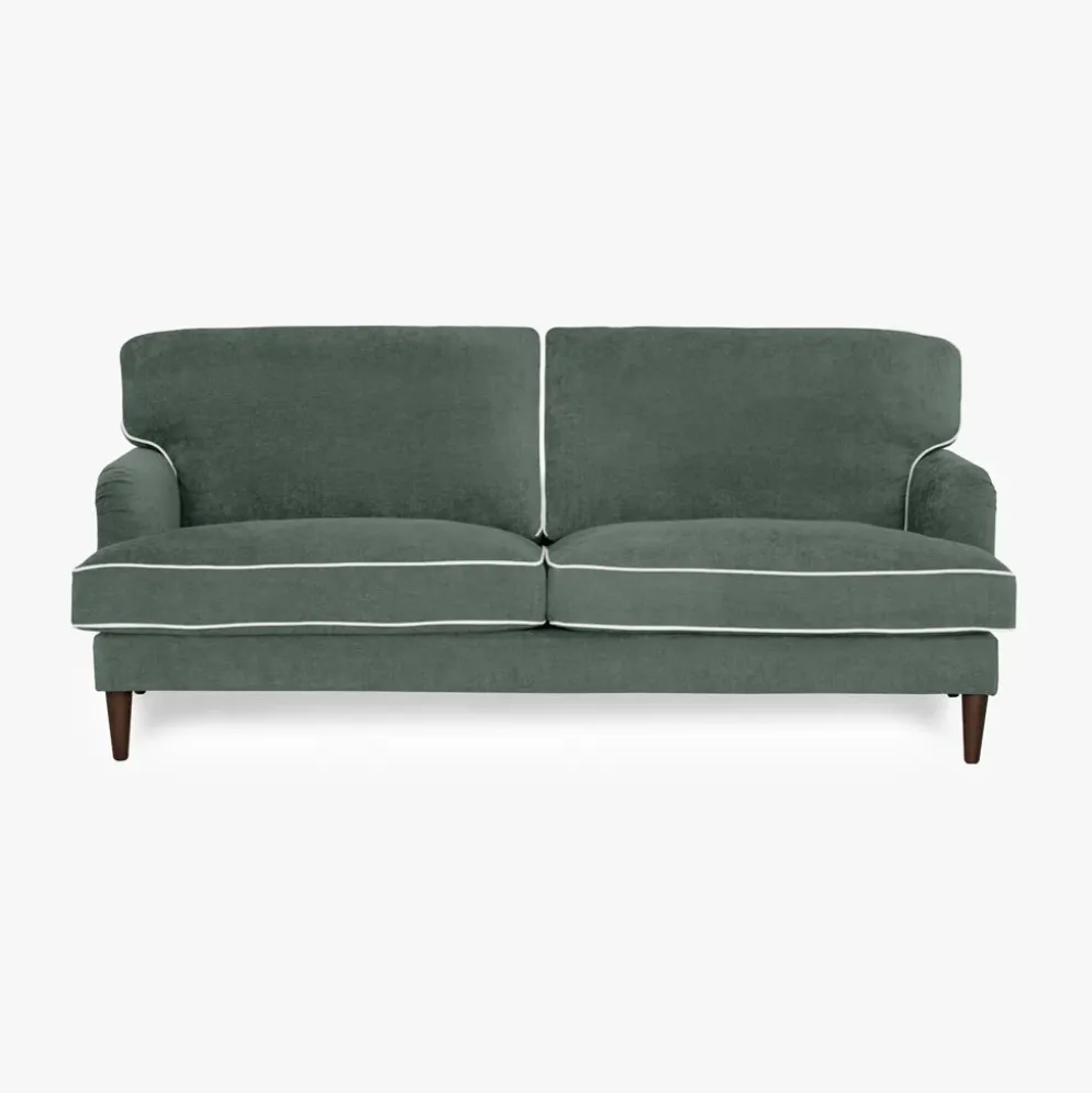 Sofá 3 Lugares com Perfis em Bege 200x94x86