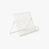Suporte de livro em metal branco