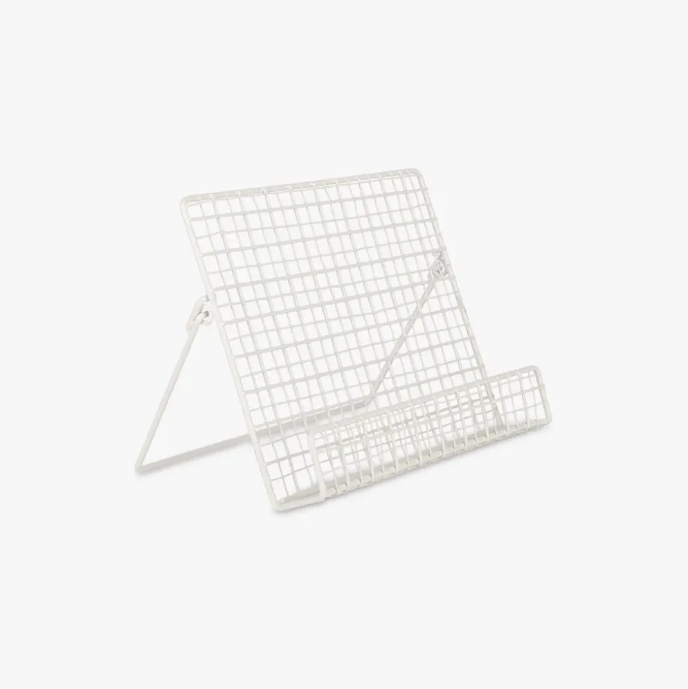 Suporte de livro em metal branco