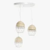 Suspensão de Tecto Metal e Rattan