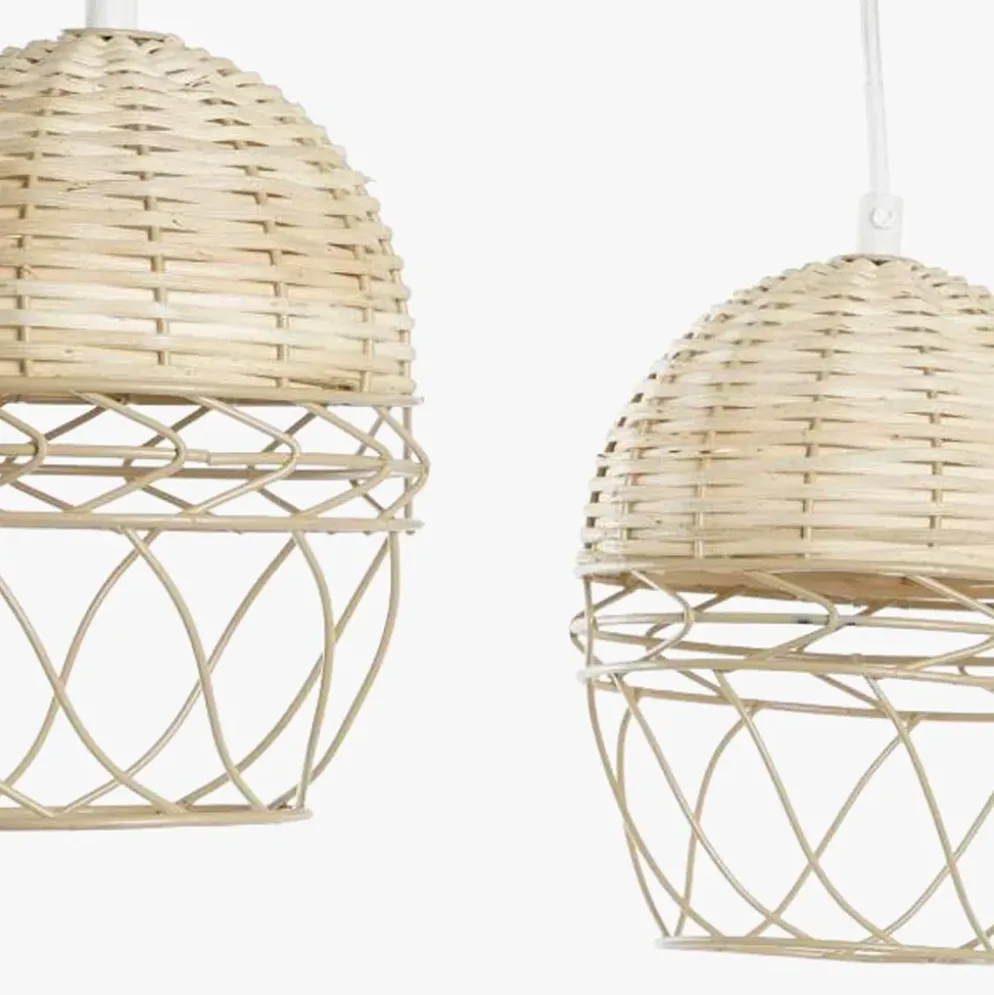 Suspensão de Tecto Metal e Rattan