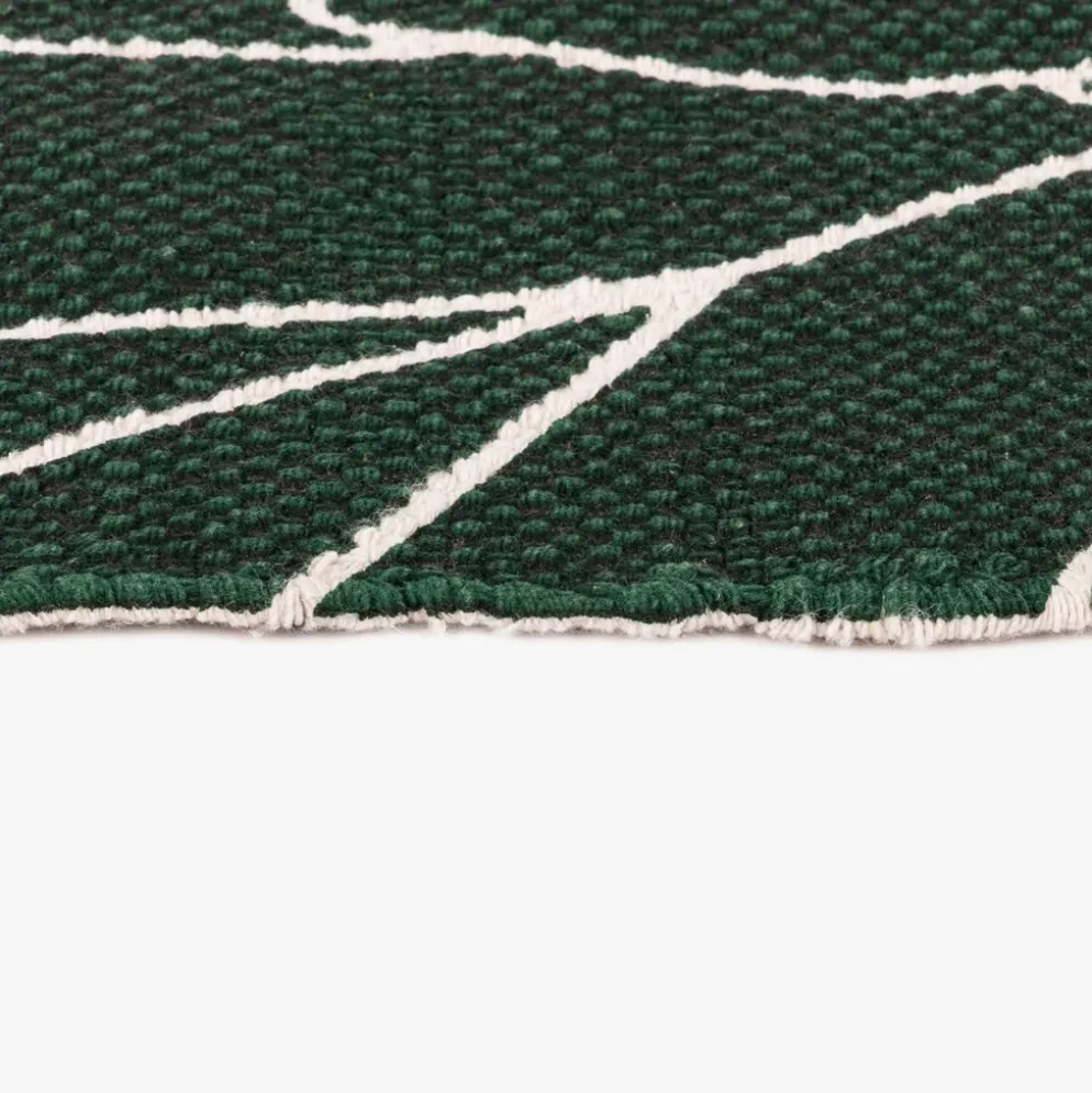 Tapete algodão folhas verde 200x300