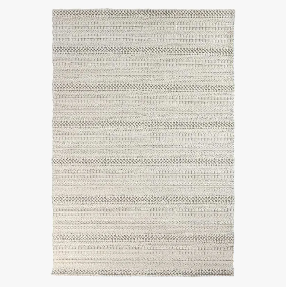 Tapete com Listas Branco 140x200