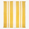 Tapete de algodão com riscas amarelo e bege 140x200cm