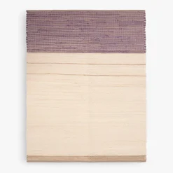 Tapete de Algodão e Juta Bege e Roxo 120x180