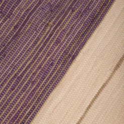 Tapete de Algodão e Juta Bege e Roxo 120x180