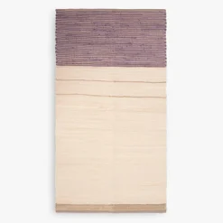 Tapete de Algodão e Juta Bege e Roxo 70x150