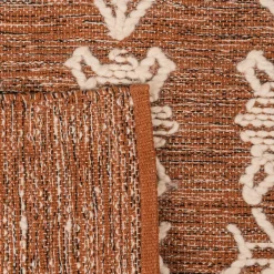 Tapete de Lã e Algodão Tribal Natural 70x150