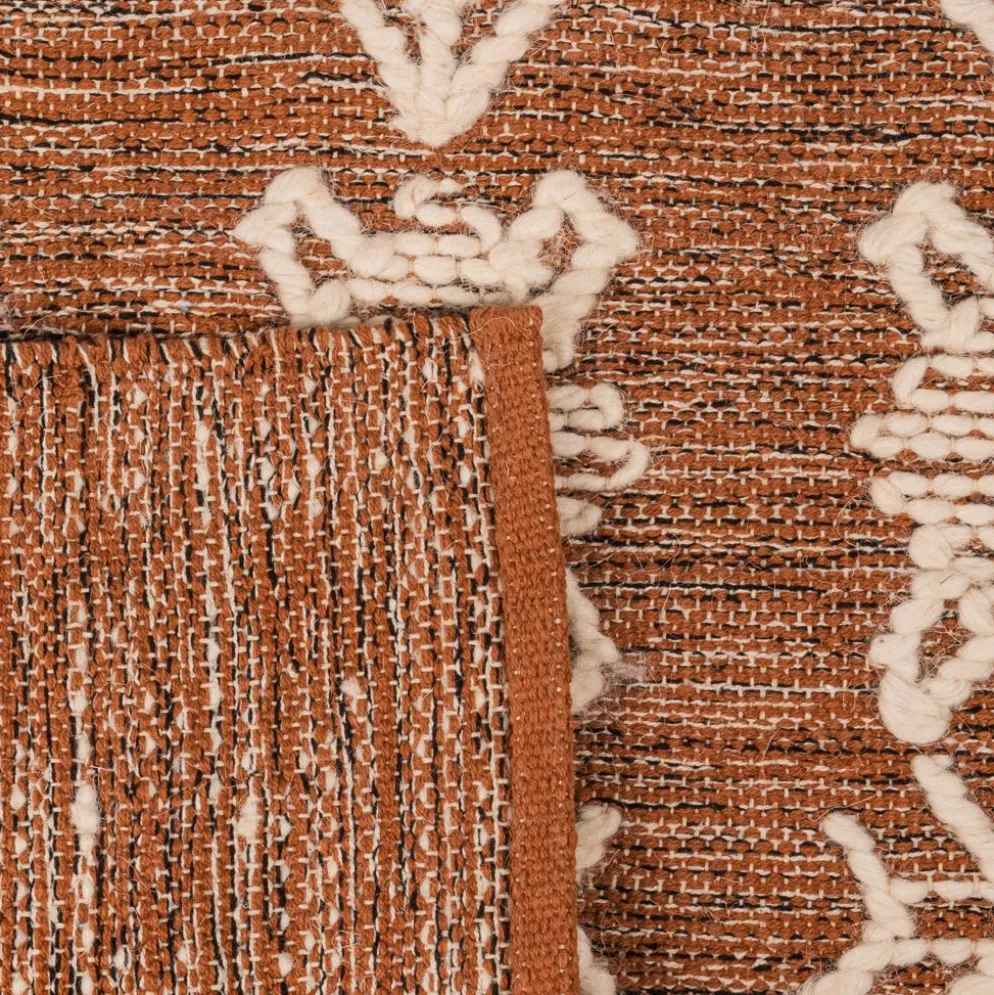 Tapete de Lã e Algodão Tribal Natural 70x150