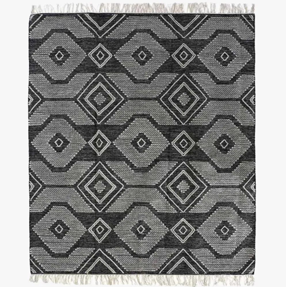 Tapete Geométrico Preto 160x300