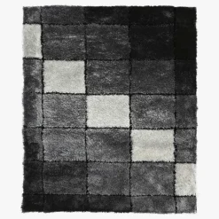 Tapete Quadrados Preto 160x230