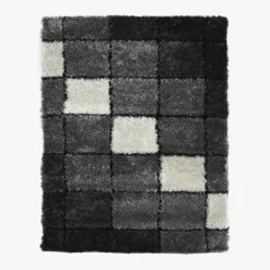 Tapete Quadrados Preto 120x180