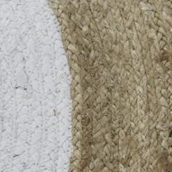Tapete Redondo em Algodão e Juta com franjas