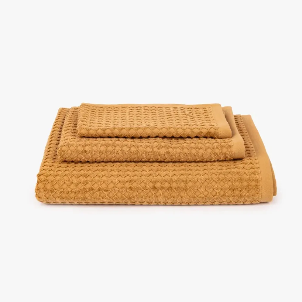 Toalha de Mãos Algodão Favos Amarelo 30x50 cm