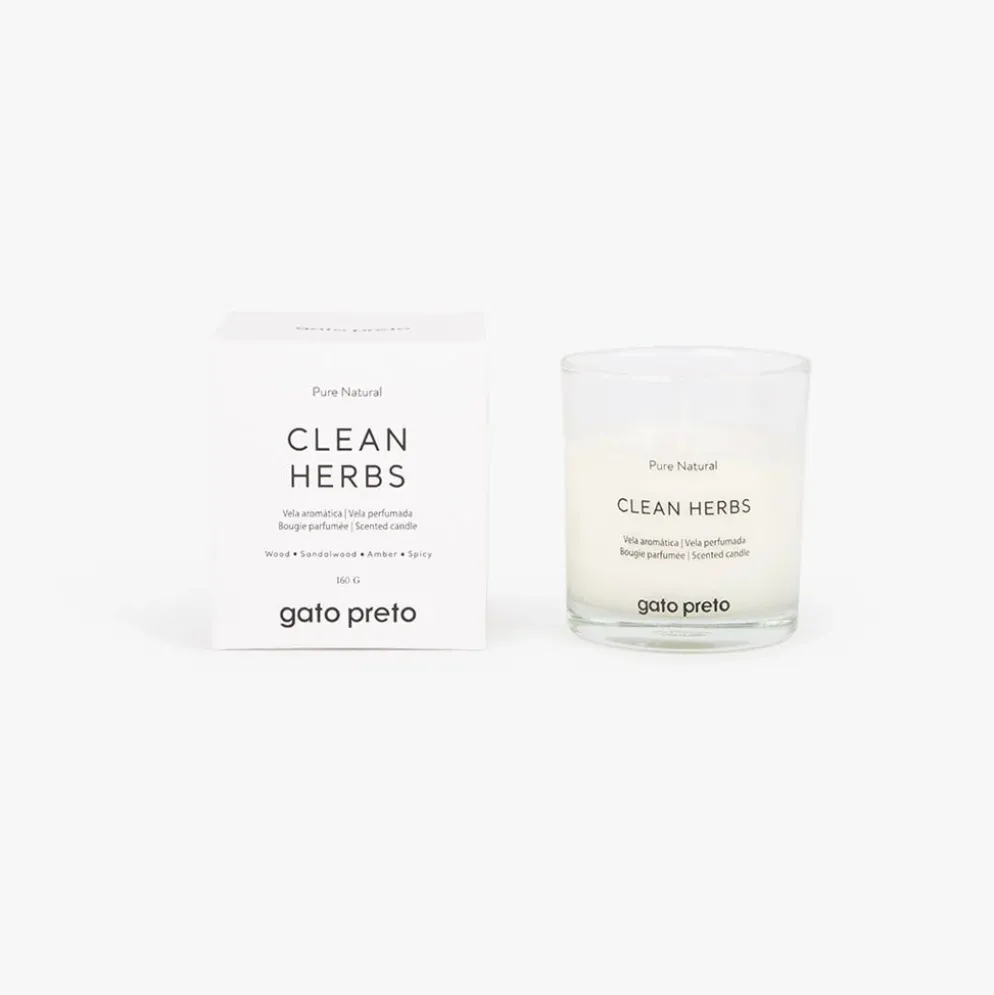 Vela Perfumada em Copo de Vidro Clean Herbs 160g